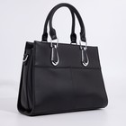 Сумка-тоут на молнии, цвет чёрный - фото 21761305