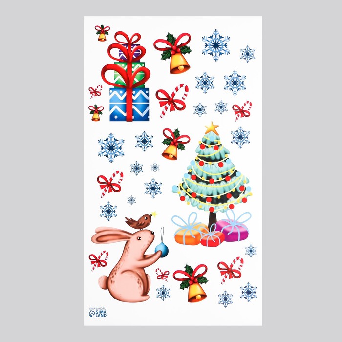 Интерьерная наклейка «Новогодний переполох», 30×50 см - Фото 1