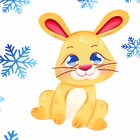 Интерьерная наклейка "Кролик и дедушка мороз" 30х50 см - Фото 3