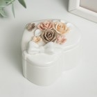 Шкатулка для украшений «Сердце. Бант и розы», керамика, 5.8×8×6.8 см, МИКС - Фото 5
