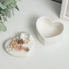 Шкатулка керамика сердце "Бант и розы" МИКС 5,8х8х6,8 см - фото 7086260