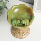 Фигурка-подставка для мелочей «Лягушата на колонне с чашей», керамика, 15×10.5×10 см 7985115