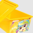 Ящик для игрушек с крышкой, «Радужные единорожки», объём 30 л, цвет жёлтый - Фото 4
