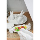 Кольцо для салфеток Доляна «Зайка в золотом», 7.5×3.5×11.5 см, доломит, белое - Фото 4