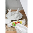 Кольцо для салфеток Доляна «Зайка в золотом», 7.5×3.5×11.5 см, доломит, белое - Фото 4