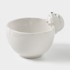 Салатник Доляна «Ёжик в золотом», 300 мл, 12.5×10.2×8.7 см, белый - Фото 1