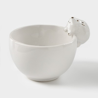 Салатник Доляна «Ёжик в золотом», 300 мл, 12.5×10.2×8.7 см, белый