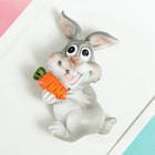 Магнит полистоун "Зайчик с морковкой" МИКС 4х2х6,5 см - Фото 2