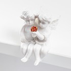 Сувенир полистоун "Белоснежные ангелы с кристаллом" 7х5х5 см - Фото 2