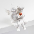 Сувенир полистоун "Белоснежные ангелы с кристаллом" 7х5х5 см - Фото 3