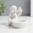 Подсвечник на 1 свечу «Белоснежный ангел в раздумьях», полистоун, 7.5×9.8×6 см - Фото 4