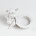 Подсвечник на 1 свечу «Белоснежный ангел в раздумьях», полистоун, 7.5×9.8×6 см - Фото 5