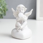 Сувенир полистоун свет "Белоснежный ангел на сердце с огоньком" 9х5,5х5,7 см - Фото 2