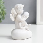 Сувенир полистоун свет "Белоснежный ангел на сердце с огоньком" 9х5,5х5,7 см - Фото 3