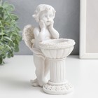 Фигурка - подсвечник на 1 свечу полистоун «Белоснежный ангел у колонны», 15×10×6.5 см - Фото 1