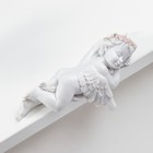 Сувенир полистоун "Спящий белоснежный ангел с венком" 7,5х16,5х6,5 см - Фото 3