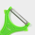 Овощечистка Доляна «Смайлик», 15 см, зелёная - Фото 5