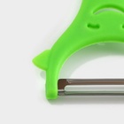 Овощечистка Доляна «Смайлик», 15 см, зелёная 836777