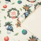 Бумага упаковочная новогодняя, крафт «Венки»,1 лист, 70×100 см - Фото 2