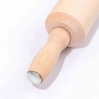 Скалка с вращающимися ручками, 40х7 см, липа - фото 21762185