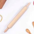 Скалка с вращающимися ручками, 50х7 см, липа - Фото 1