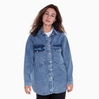 Джинсовая рубашка женская, цвет тёмно-синий, размер S (42-44) - фото 9966052