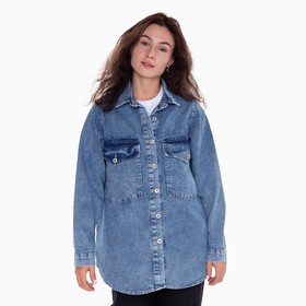 Джинсовая рубашка женская, цвет тёмно-синий, размер S (42-44)