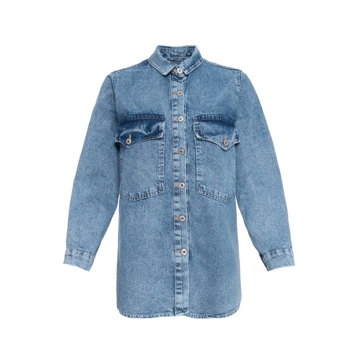 Джинсовая рубашка женская, цвет тёмно-синий, размер S (42-44) 56478