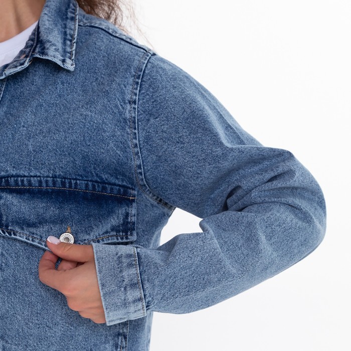 Джинсовая рубашка женская, цвет тёмно-синий, размер M (44-46) 56479
