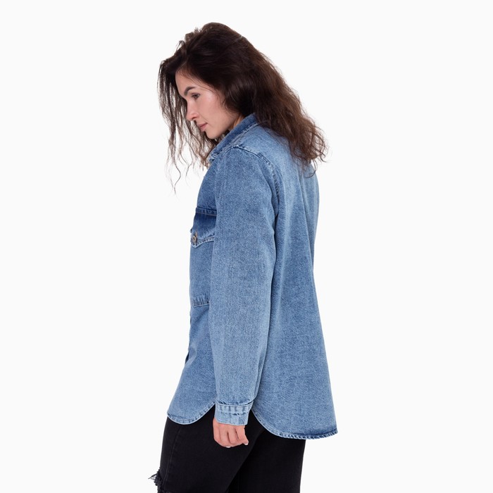 Джинсовая рубашка женская, цвет тёмно-синий, размер L (46-48) 56480