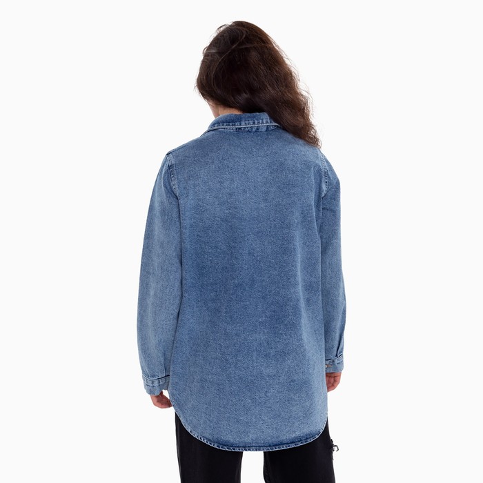Джинсовая рубашка женская, цвет тёмно-синий, размер L (46-48) 56480