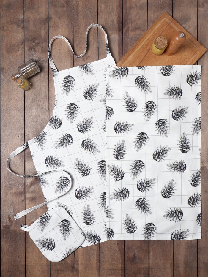 Набор подарочный новогодний «Этель» Merry Christmas: полотенце 40×73 см, прихватка 19×19 см, фартук 60×70 см - Фото 1