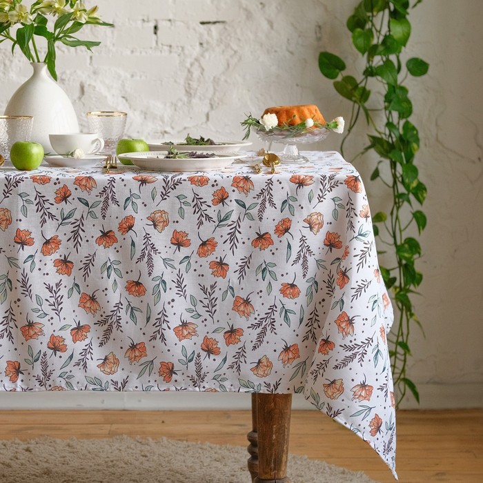 Скатерть Доляна Oleander 149×180 см, 100% хлопок, рогожка 164 г/м² - Фото 1