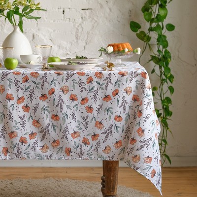 Скатерть Доляна Oleander 149×250 см, 100% хлопок, рогожка 164 г/м²