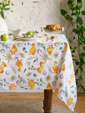 Скатерть Доляна Duckling 149х180 см, 100% хл, рогожка 164 г/м2