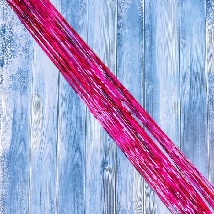 Новогодний " Дождик" тёмно-розовый  75мм, 1,5 м - Фото 1