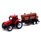 Набор инерционных тракторов «Фермер» с прицепом, 3 штуки - фото 3438363