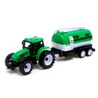 Набор инерционных тракторов «Фермер» с прицепом, 3 штуки - фото 3438364