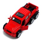 Машина металлическая «Джип 6X6», 1:32, инерция, цвет красный - фото 3209823