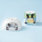 Набор детской посуды из керамики Доляна «Панда», 2 предмета: кружка 230 мл, миска 400 мл, цвет белый - Фото 4