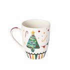Кружка фарфоровая в подарочной упаковке Доляна «Новый год. Ёлочка», 350 мл, цвет белый - Фото 2