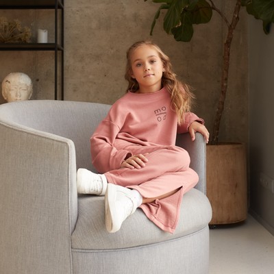 Костюм для девочки (свитшот, брюки) MINAKU, цвет терракотовый, рост 164 см