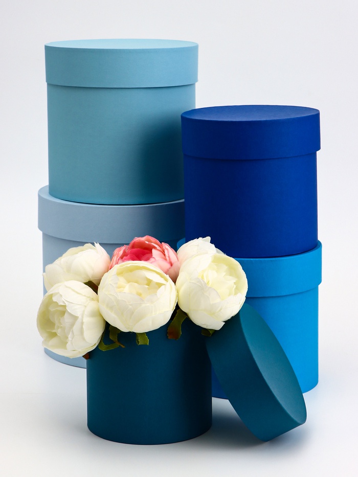 Набор круглых коробок 5 в 1, «Малахит», 20×20×20 - 11×11×11 см - Фото 1