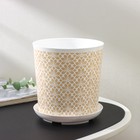 Горшок для цветов с поддоном Доляна «Кракле», 1.6 л, d=14 см, h=15.5 см, пластиковый, цвет белый - Фото 2