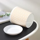 Горшок для цветов с поддоном Доляна «Кракле», 1.6 л, d=14 см, h=15.5 см, пластиковый, цвет белый - Фото 3