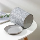 Горшок для цветов с поддоном Доляна «Кракле», 1.6 л, d=14 см, h=15.5 см, пластиковый, серый - Фото 3