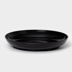 Горшок для цветов с поддоном Доляна «Голди. Листья», 1.6 л, d=14 см, h=15.5 см, пластиковый, цвет чёрный - Фото 4