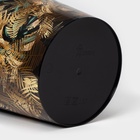 Горшок для цветов с поддоном Доляна «Голди. Листья», 1.6 л, d=14 см, h=15.5 см, пластиковый, цвет чёрный - Фото 5