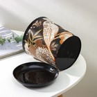 Горшок для цветов с поддоном Доляна «Голди.Птицы», 1.6 л, d=14 см, h=15.5 см, пластиковый, цвет чёрный - Фото 5