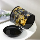 Горшок для цветов с поддоном Доляна «Голди.Тропики», 1.6 л, d=14 см, h=15.5 см, пластиковый, цвет чёрный - Фото 4